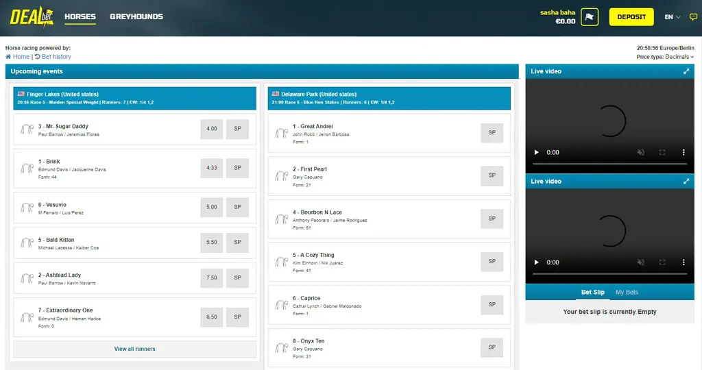 dealbet live racing